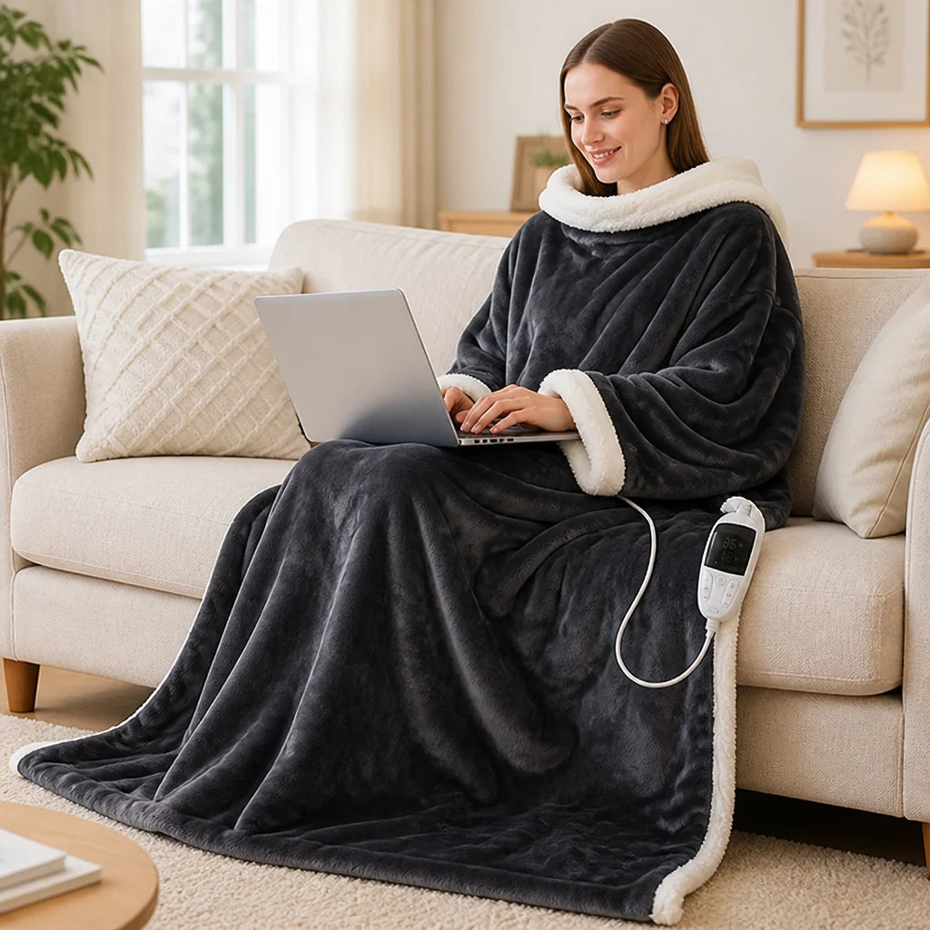 Wearable Blanket Heated Fleece Sherpa (50 x 70 in)