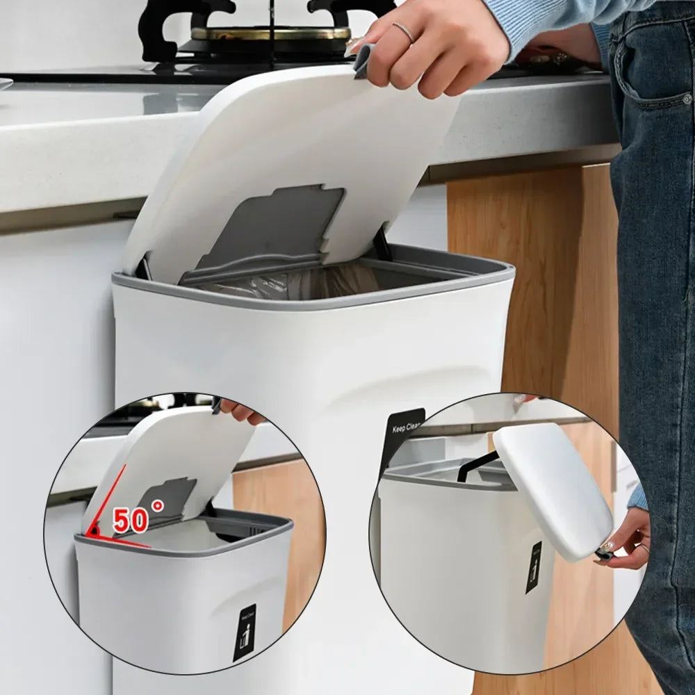 Trash Can Wall Mounted with Lid