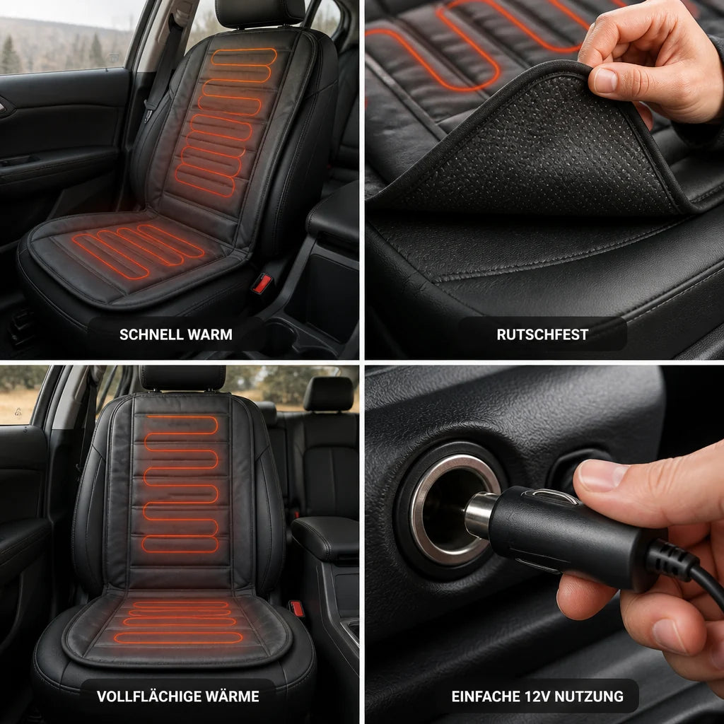 Rapid-heating, full-coverage, non-slip car seat cover (12V)