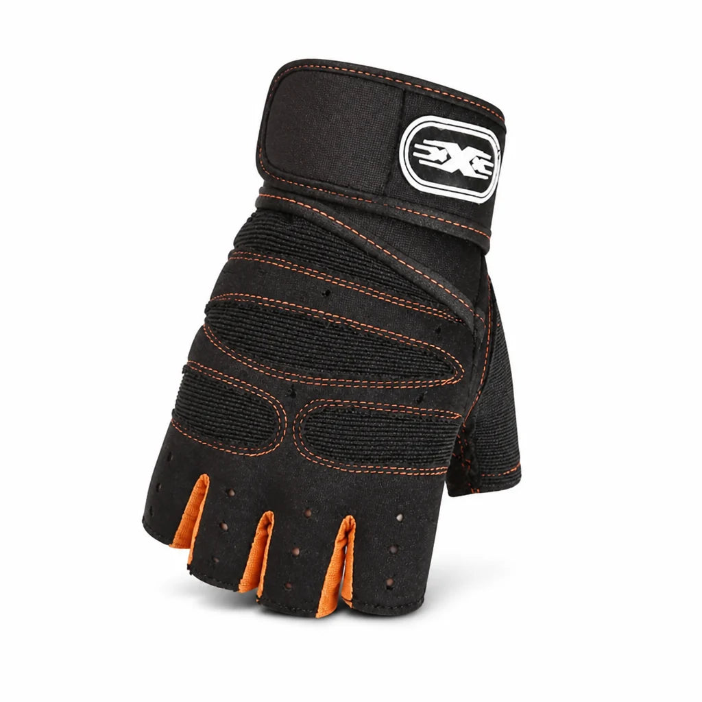 Breathable Padded Palm and Wrist-Supporting Weightlifting Gloves