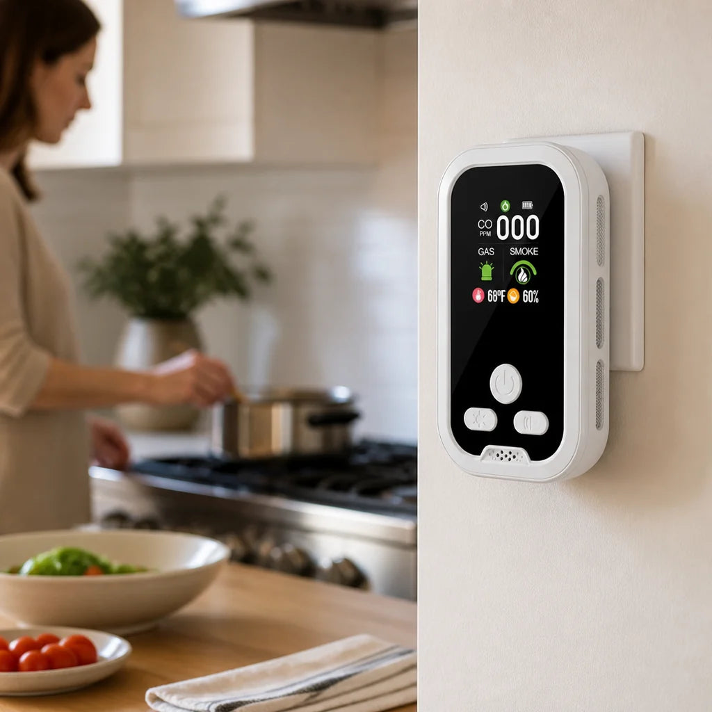All-in-One Rechargeable CO, Gas, and Smoke Detector