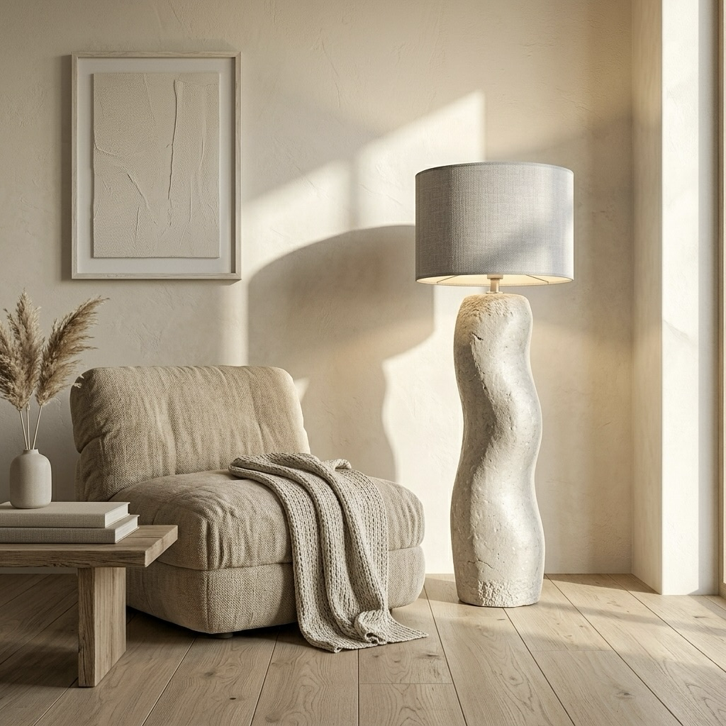 Organic Stone-Look Table Lamp