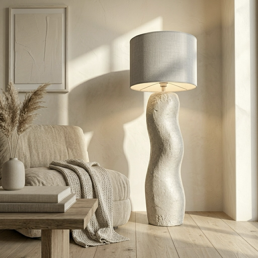 Organic Stone-Look Table Lamp
