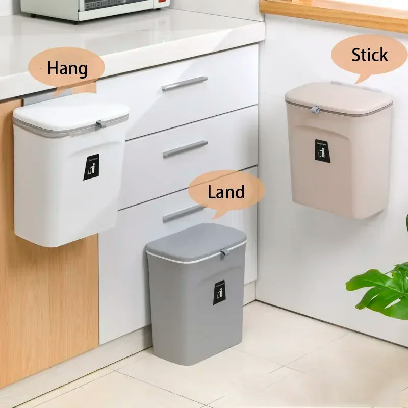 Trash Can Wall Mounted with Lid