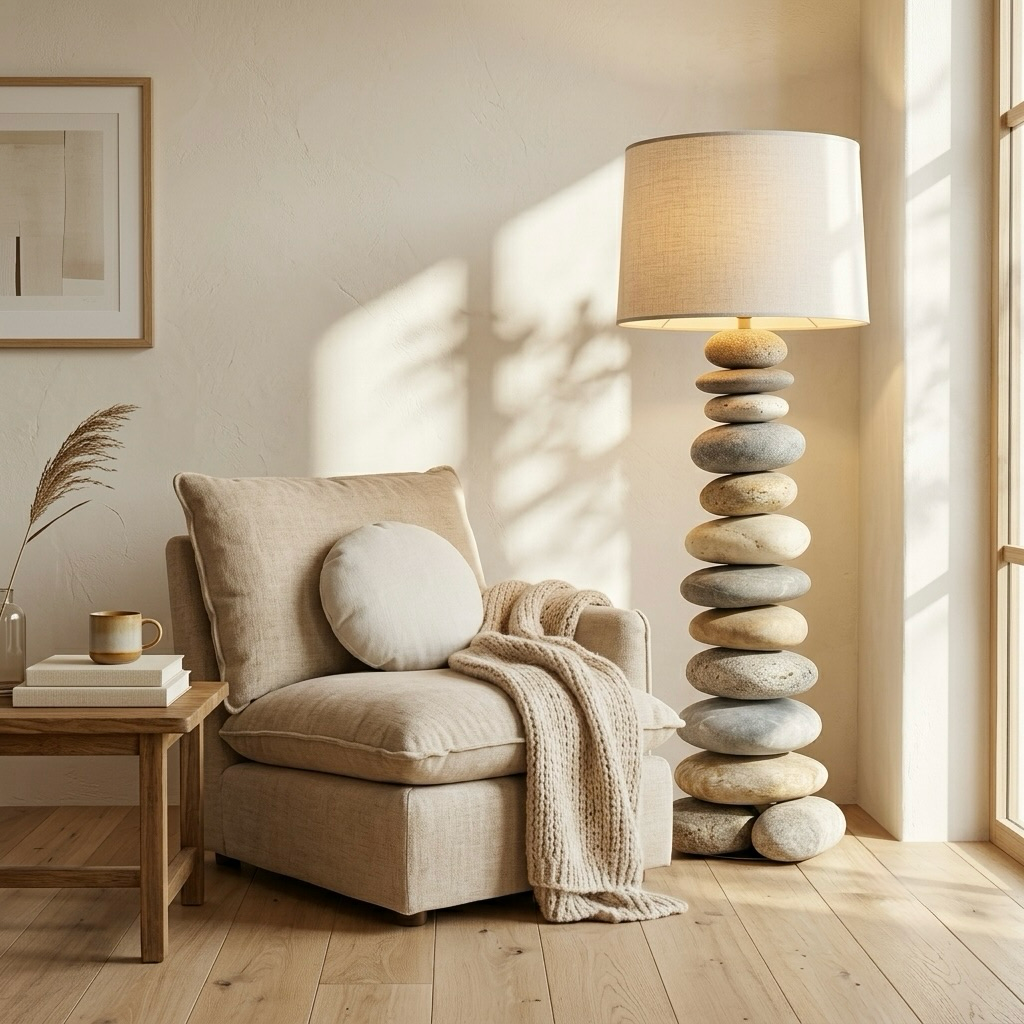 Stacked Stone Zen Floor Lamp