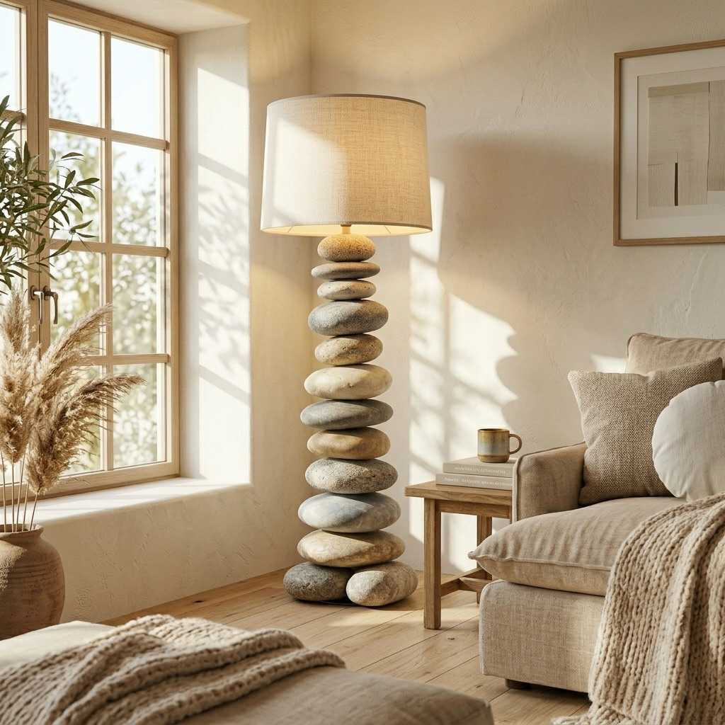 Stacked Stone Zen Floor Lamp