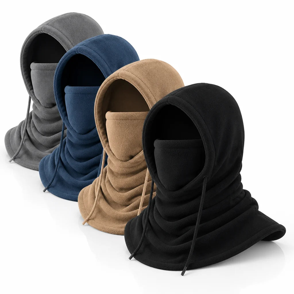 Windproof winter hat with extended neck protection (one size)