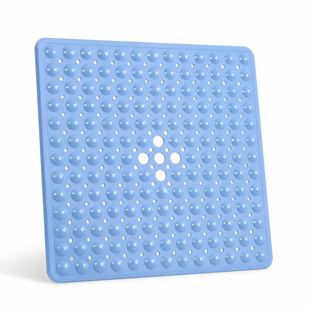 Non-slip shower mat with suction cups & quick drain (machine washable)