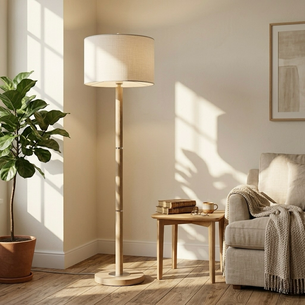 Scandinavian Oak Floor Lamp
