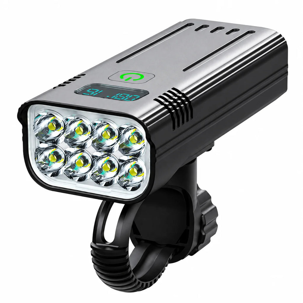 Rechargeable Bicycle Front Light 10,000mAh (Digital Battery Level Indicator)