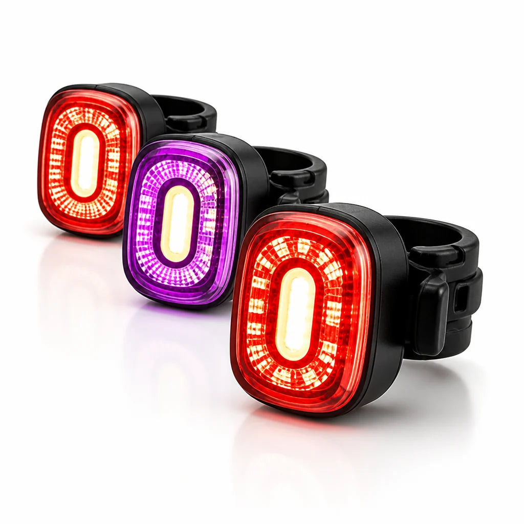 Intelligent Brake Light with 60 Lumen Rechargeable Rear Light for Bicycles