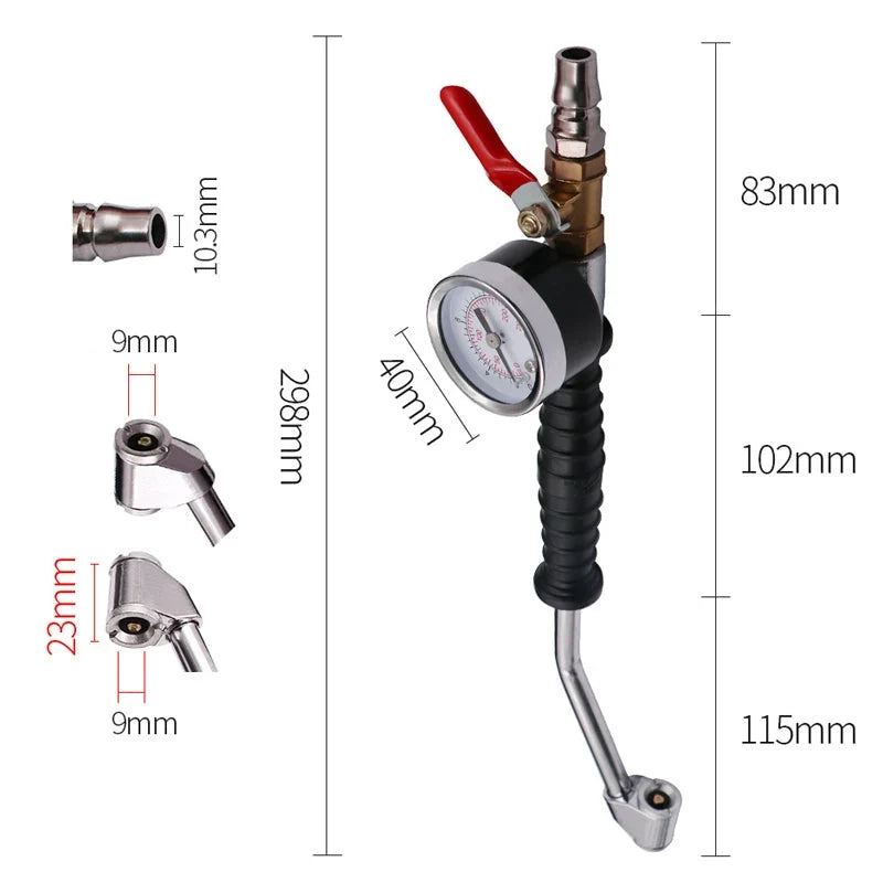 Built-in Manometer & Dual-Head Tire Pump