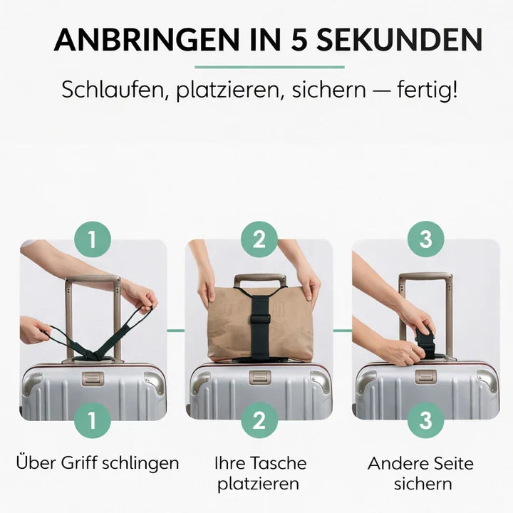 Luggage strap with click buckle – hands free