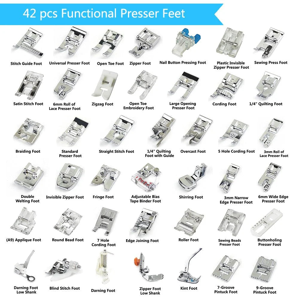Sewing Machine Presser Foot Set, 42 Piece Universal Feet