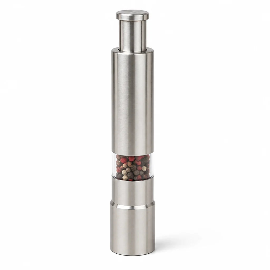 Single-hand Stainless Steel Salt and Pepper Grinder (2-pack)