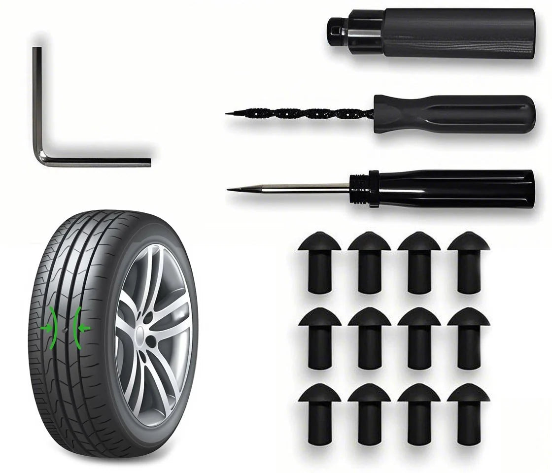 Tire Repair Kit with 12 Mushroom Plugs