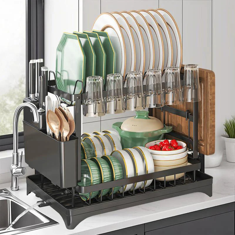 Dish Rack Stainless Steel Rotating Drain