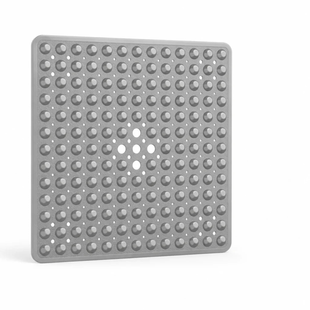 Non-slip shower mat with suction cups & quick drain (machine washable)