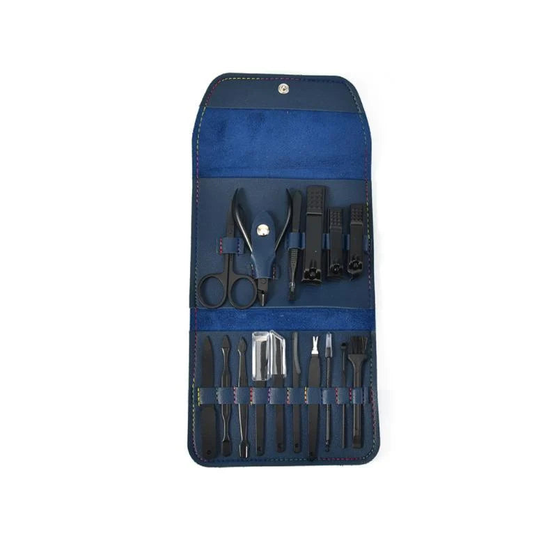 16-piece manicure set with leather case