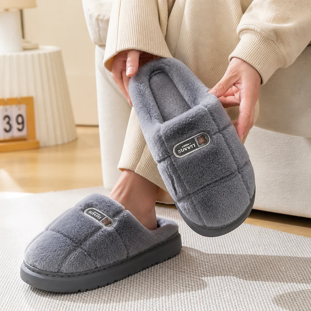 Plush, Fleece-Lined, Non-Slip Slippers (Unisex)