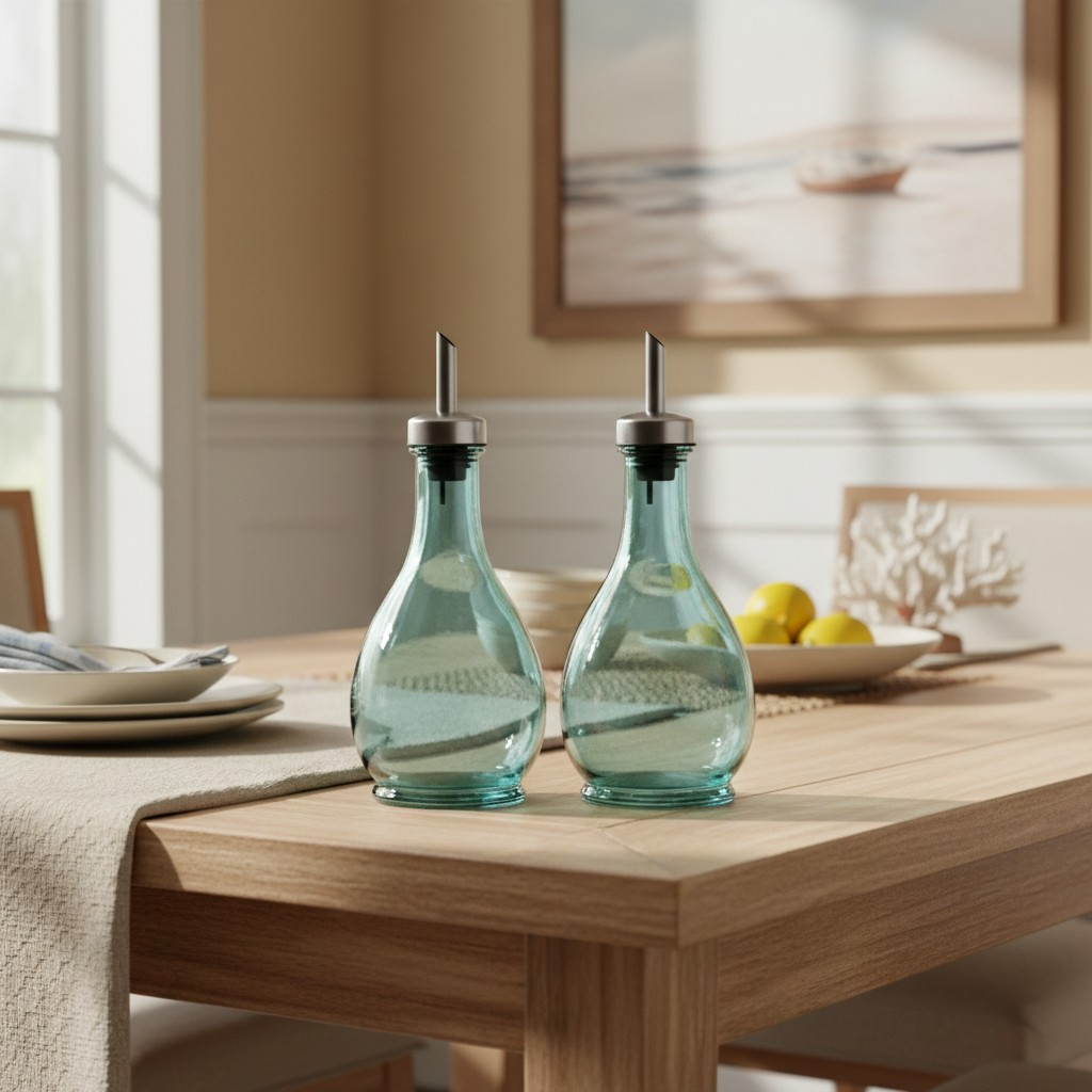 Glass Oil & Vinegar Cruet Set