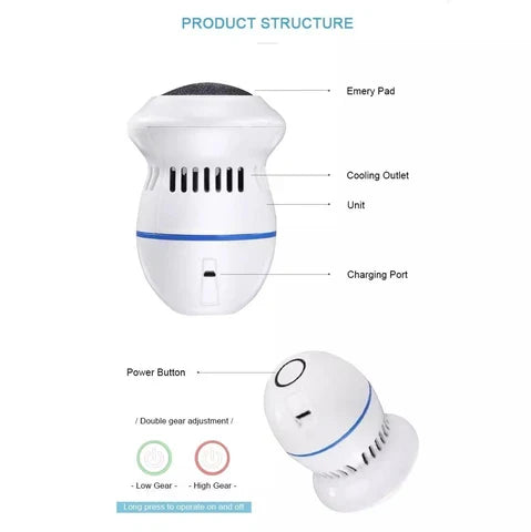 Electric vacuum foot grinder with 2000 RPM