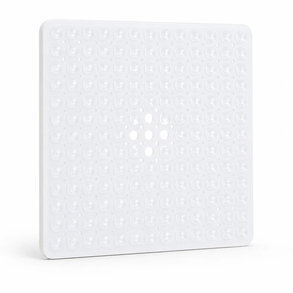 Non-slip shower mat with suction cups & quick drain (machine washable)