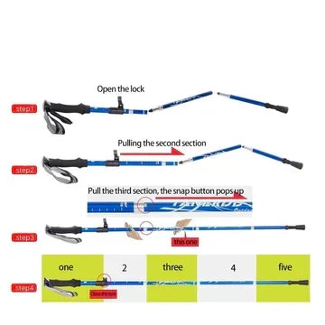 Trekking Poles Adjustable Aluminum Telescoping