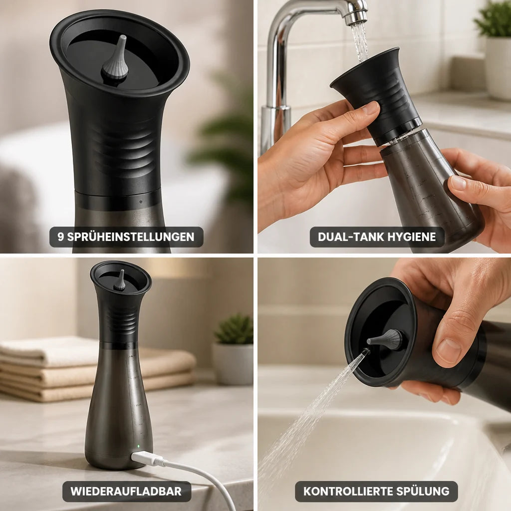 9-Setting Rechargeable Ear Irrigation System with Dual Containers