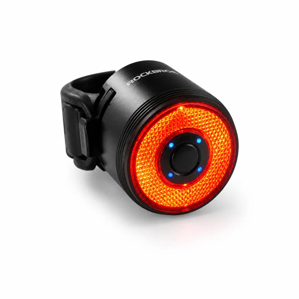 Intelligent Brake Light with 60 Lumen Rechargeable Rear Light for Bicycles