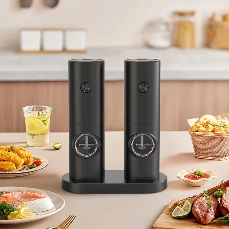 Electric Salt and Pepper Grinder Set With LED Light