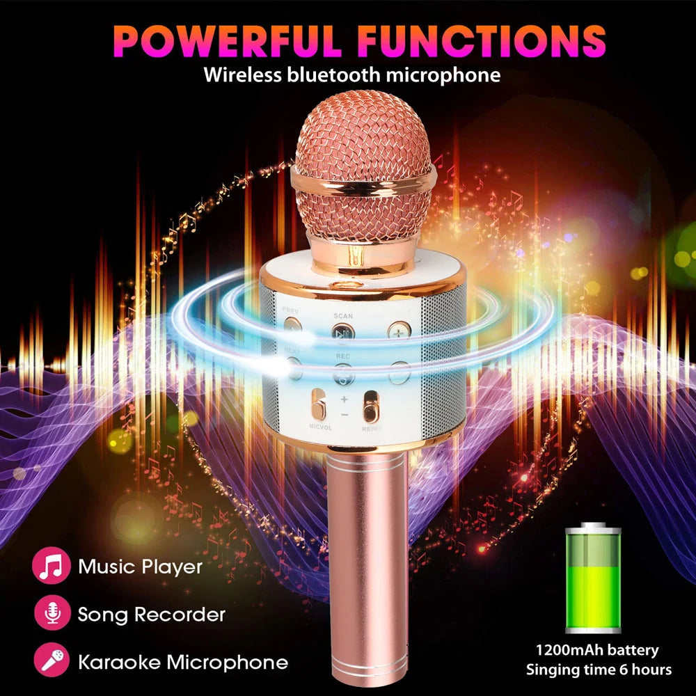 Karaoke Microphone Bluetooth Speaker & Rechargeable 1500mAh Battery