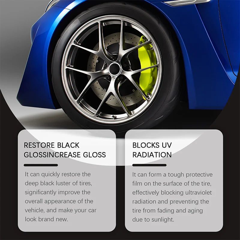 Tire wax for deep black shine & UV protection