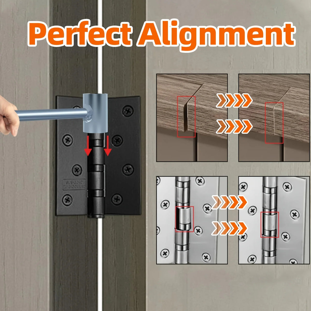 Door Hinge Adjuster Round Pin Flag Hinge (2-Piece Set)