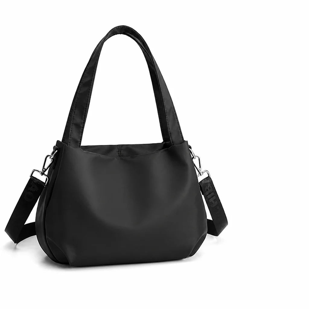 Waterproof nylon shoulder bag with multiple compartments