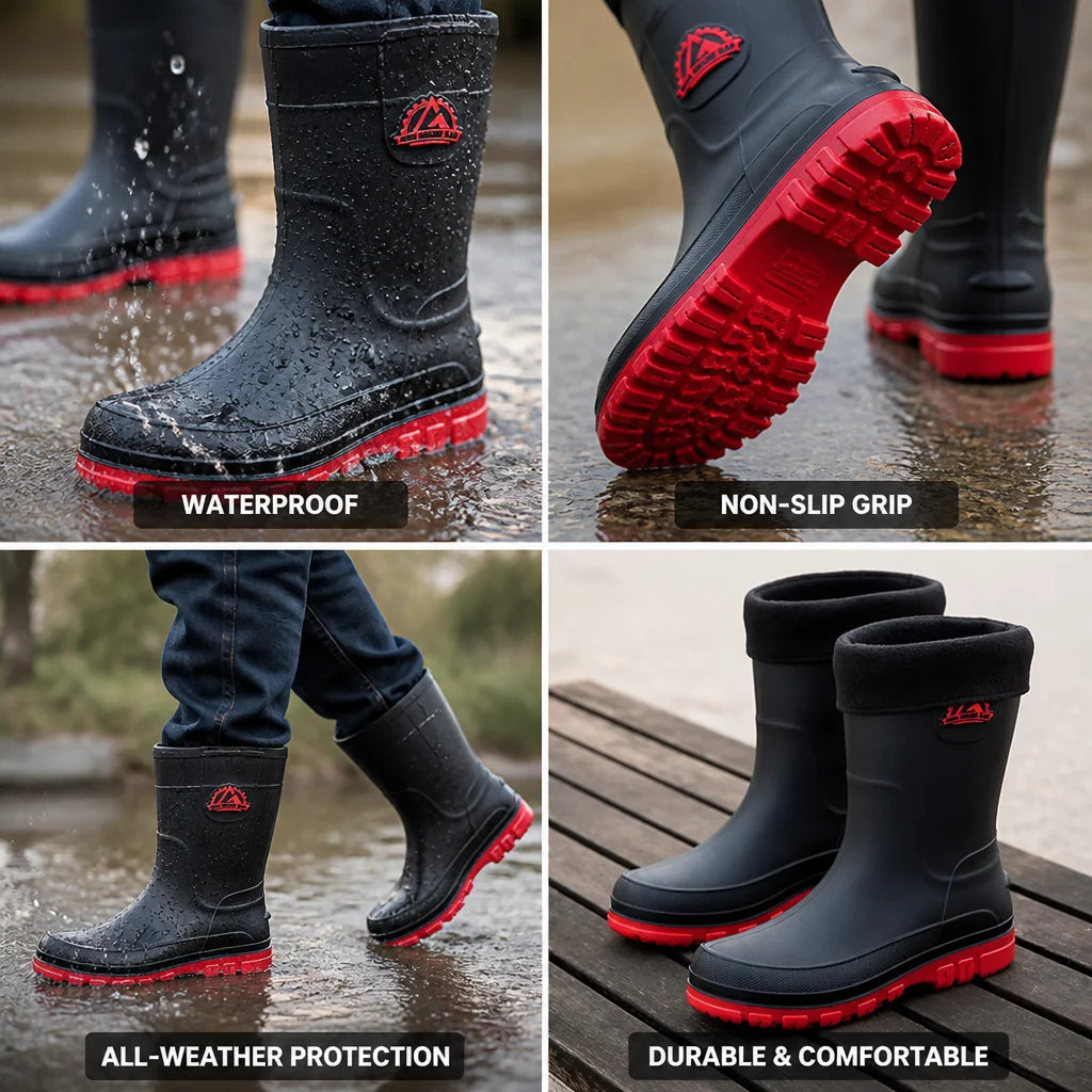 Waterproof Non-Slip Rubber Shoes for Men in Rain