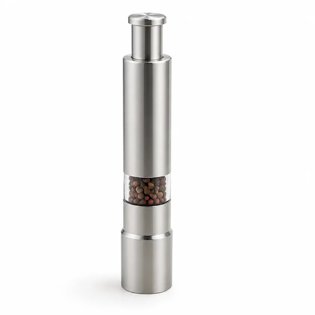 Single-hand Stainless Steel Salt and Pepper Grinder (2-pack)