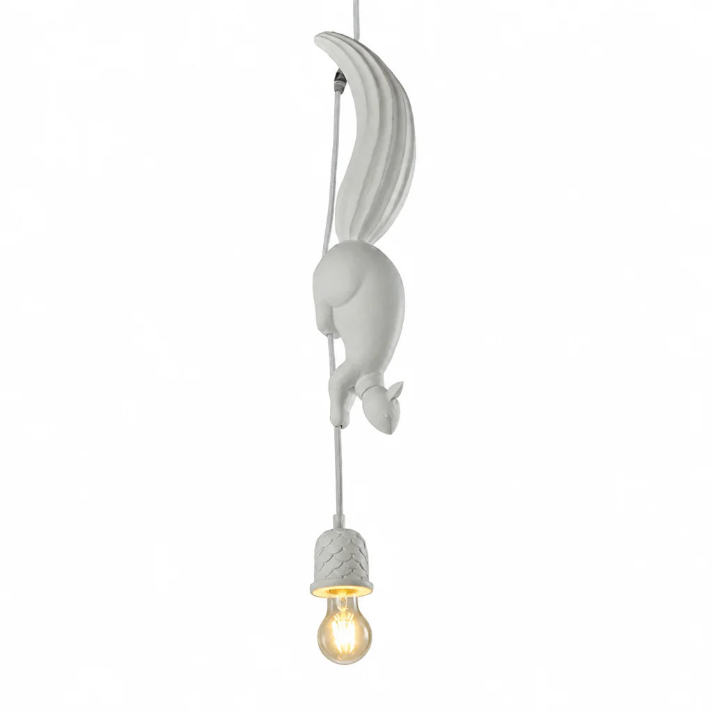 Art Deco Squirrel and Pine Cone Hanging Light (114 cm Suspension)