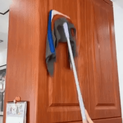 Microfiber Floor Mop Swivel Mop Head & Washable Pads (Wall Mount Holder)