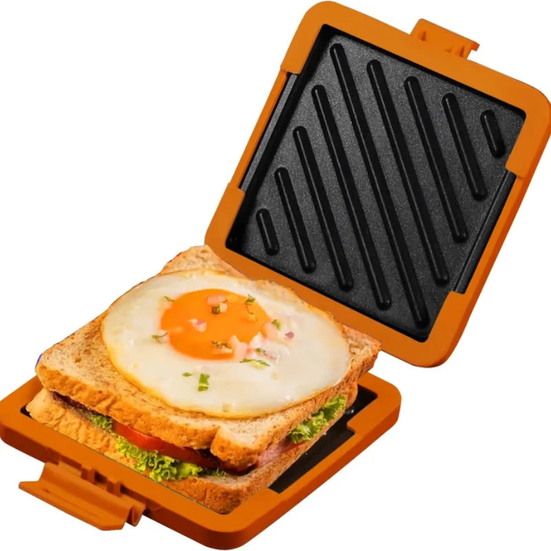Microwave Sandwich Toaster Nonstick Plates & Silicone Handles