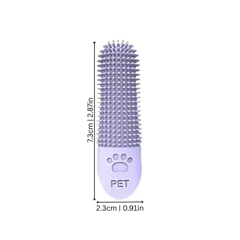 Pet Toothbrush for Dogs & Cats Silicone 360° Finger Brush (3-Pack)