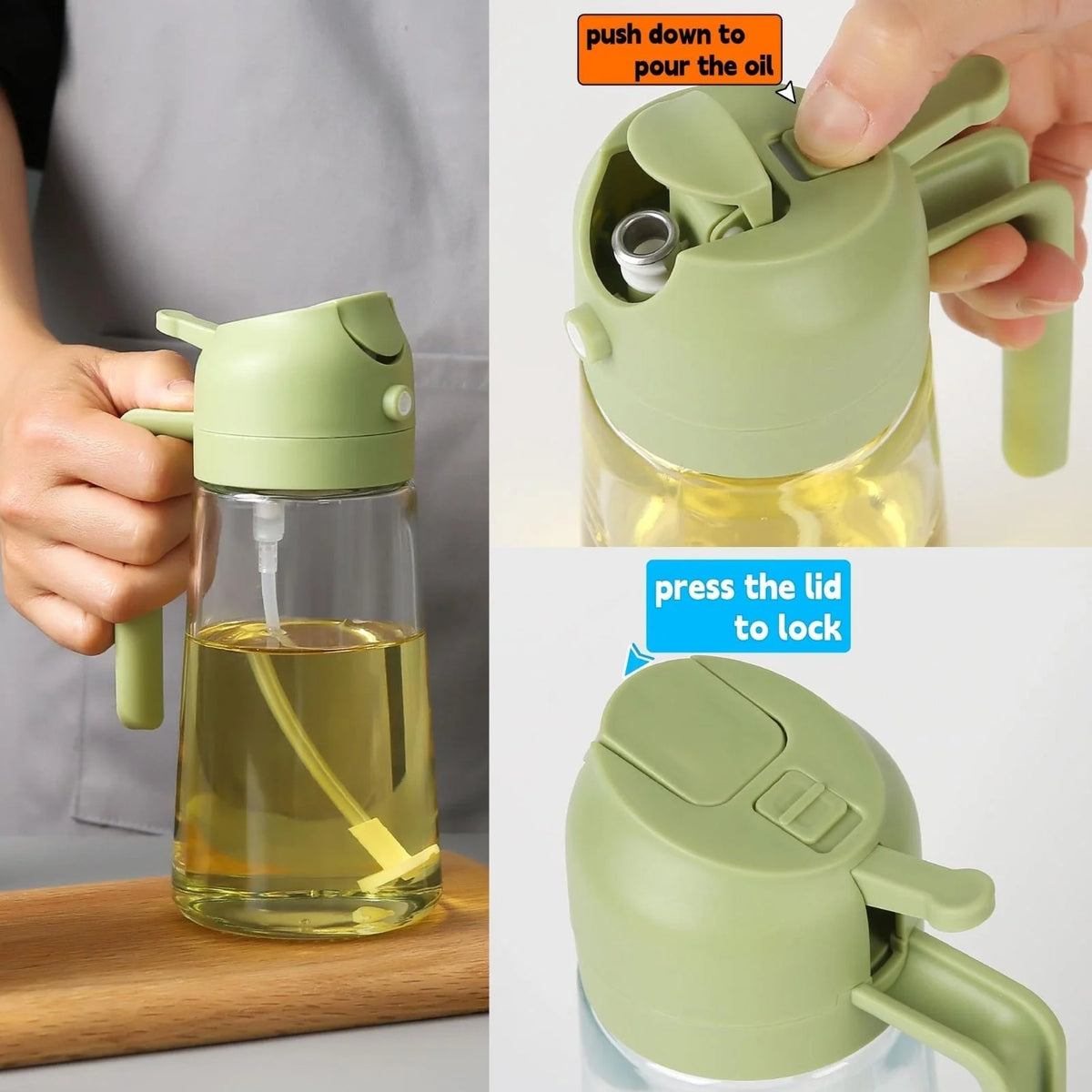 Oil Dispenser Bottle Glass Cooking Sprayer