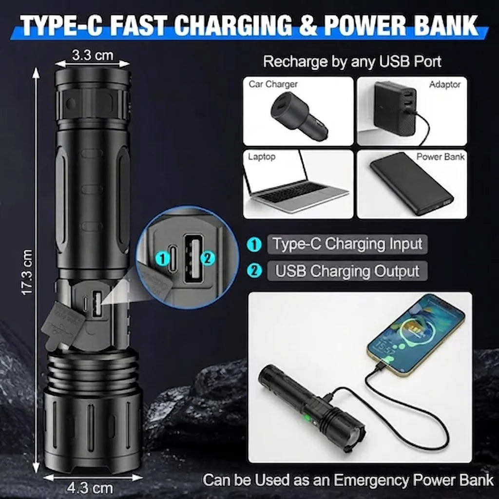 LED Flashlight – up to 100,000 Lumens