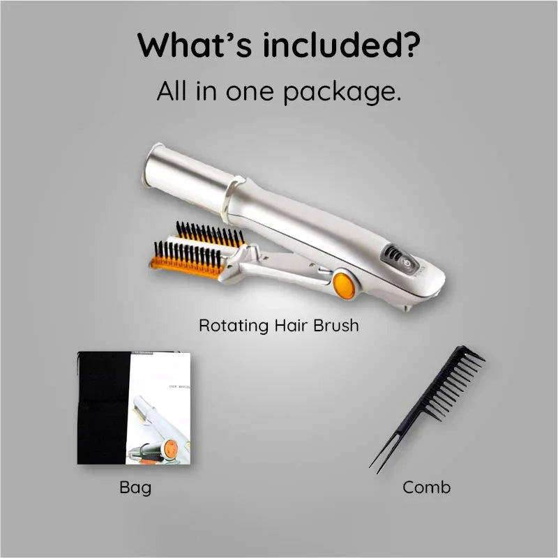2-in-1 Rotating Hair Brush – Styling & Straightening