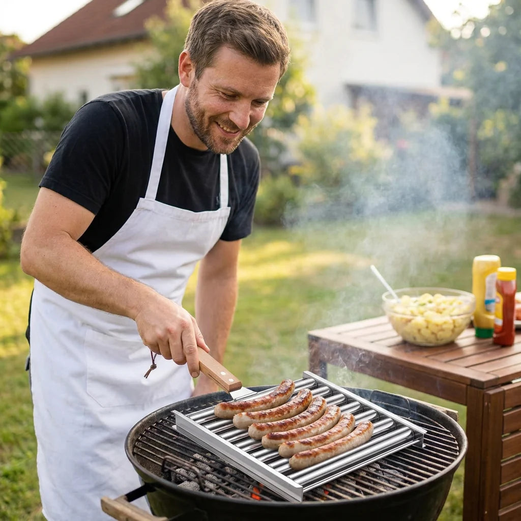 Stainless Steel Sausage Holder Rolling Grill Attachment