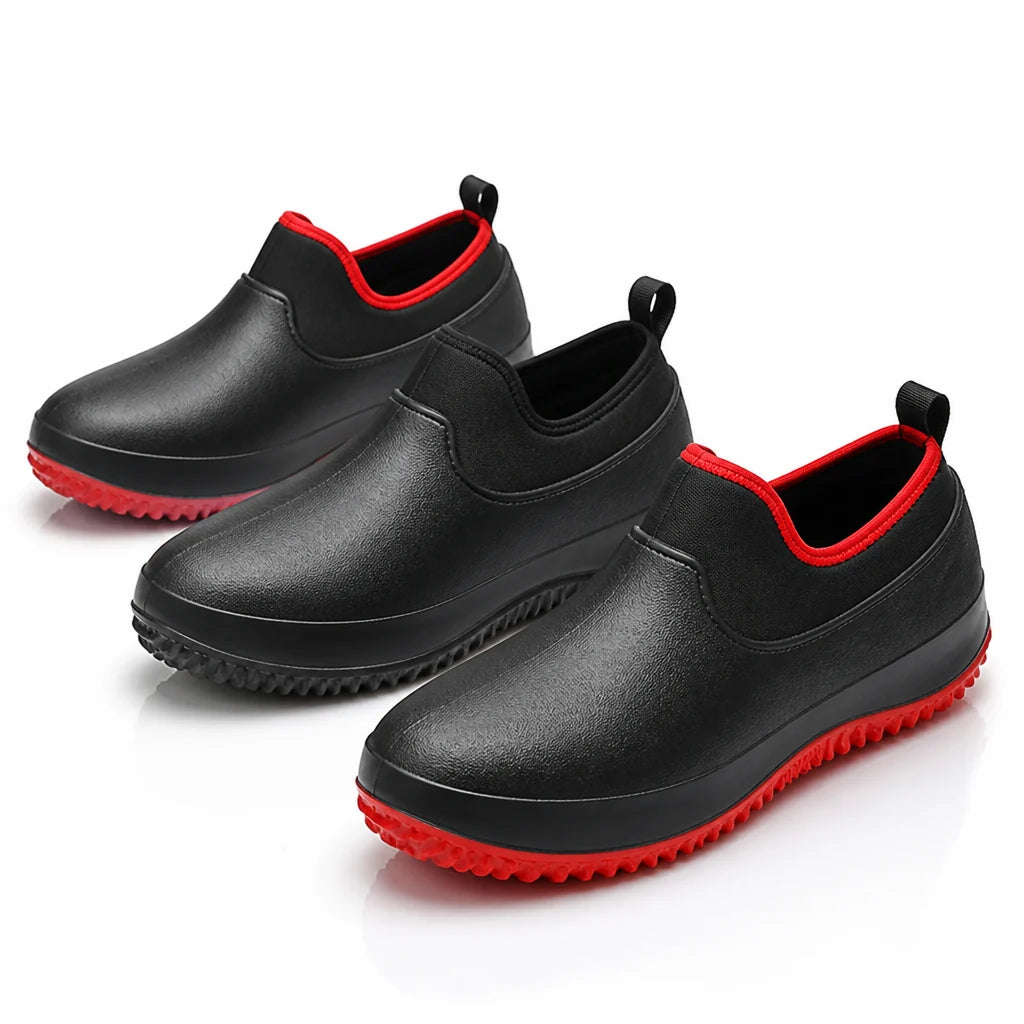 Waterproof and Slip-Resistant Slip-On Work Shoes (Deep Tread Sole)