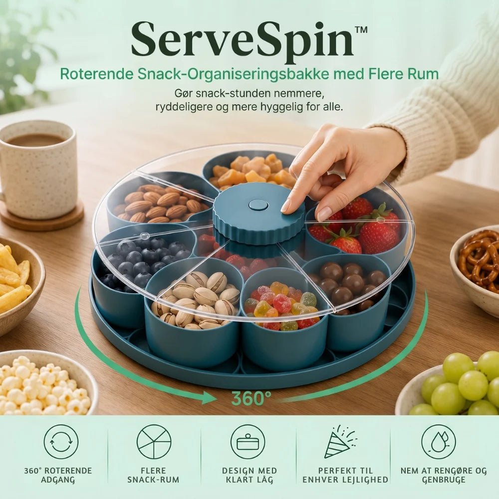 ServeSpin Turntable Tray with Compartments