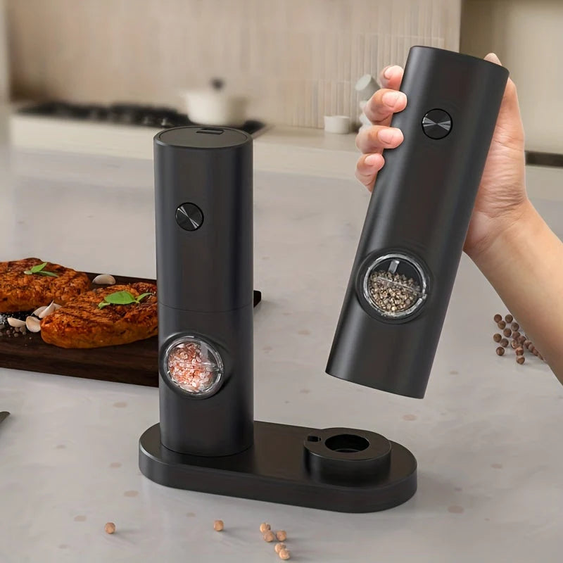 Electric Salt and Pepper Grinder Set With LED Light