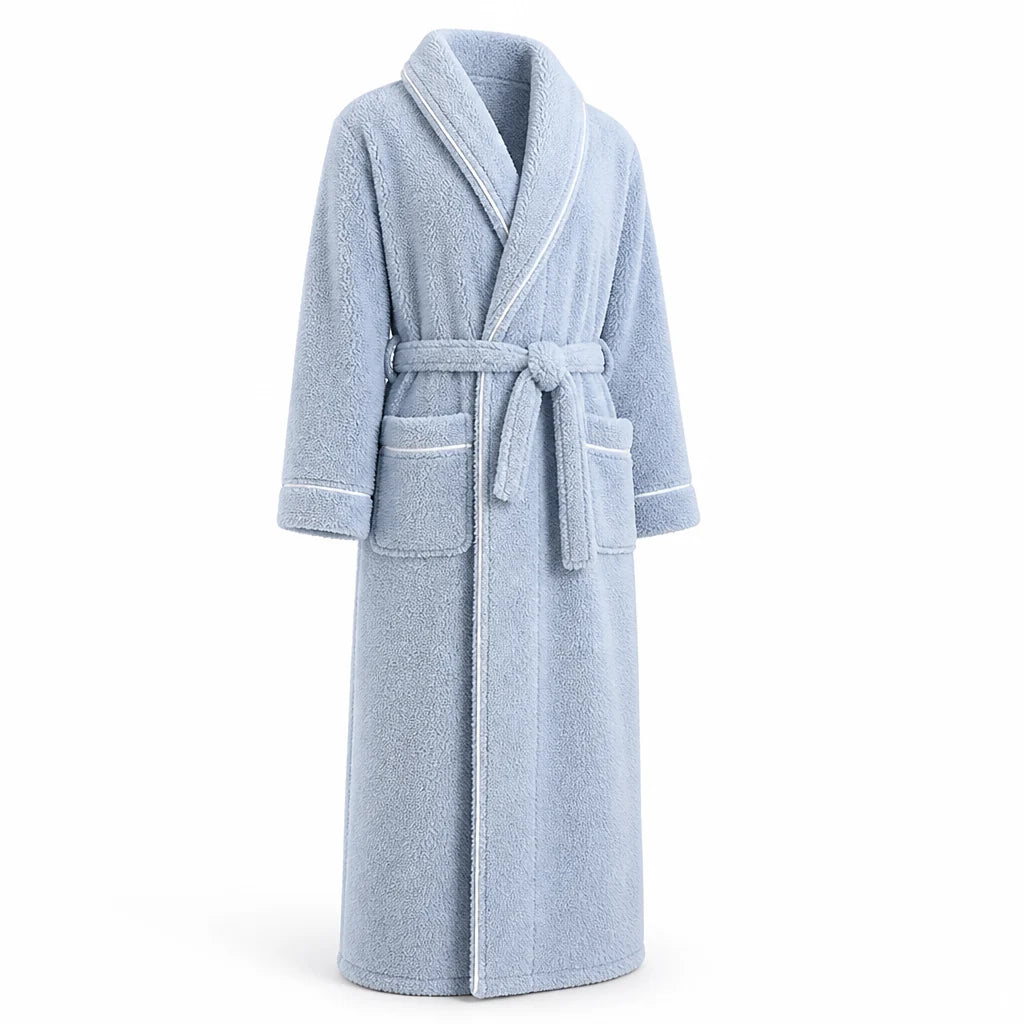 Bathrobe with Shawl Collar and Tie Belt (Unisex)