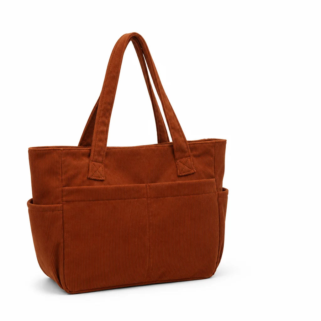 Multi-pocket shoulder bag with simple cleaning system (ergonomic handles)